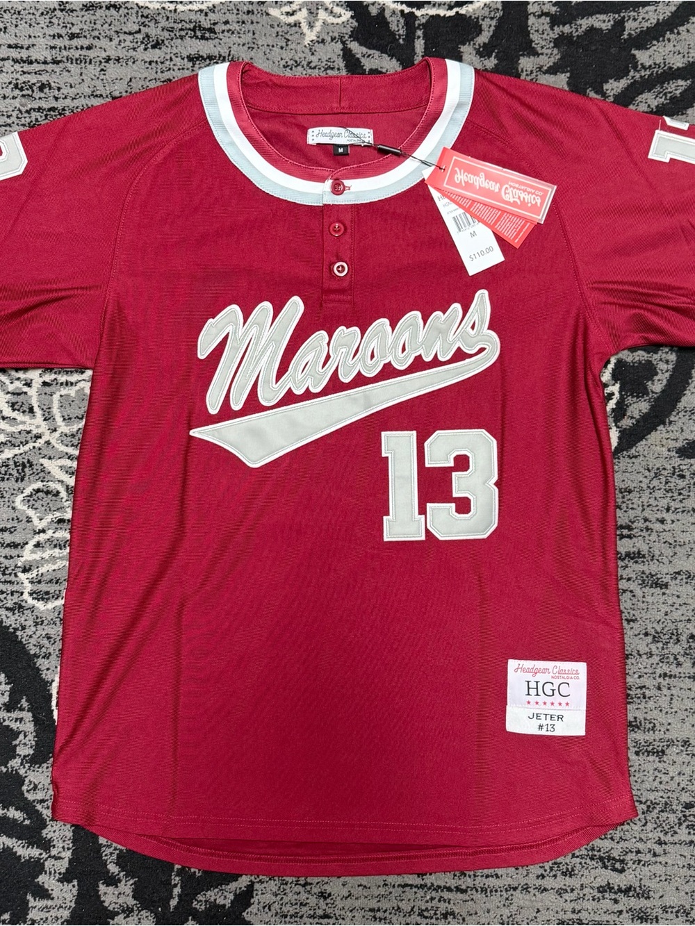 Hodgeson Classics Derek Jeter  Maroons Men's Red High School Baseball Jersey #13